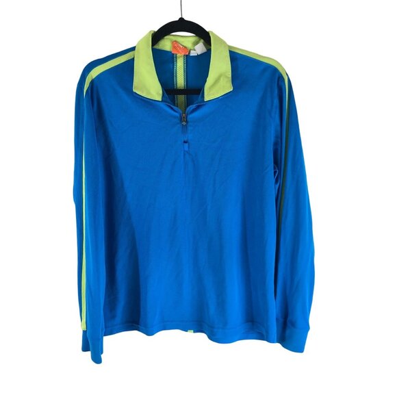 Puma Sportlifestyle Long Sleeve 1/4 Zip Pullover Golf Jacket Blue Green Size M - Picture 1 of 5